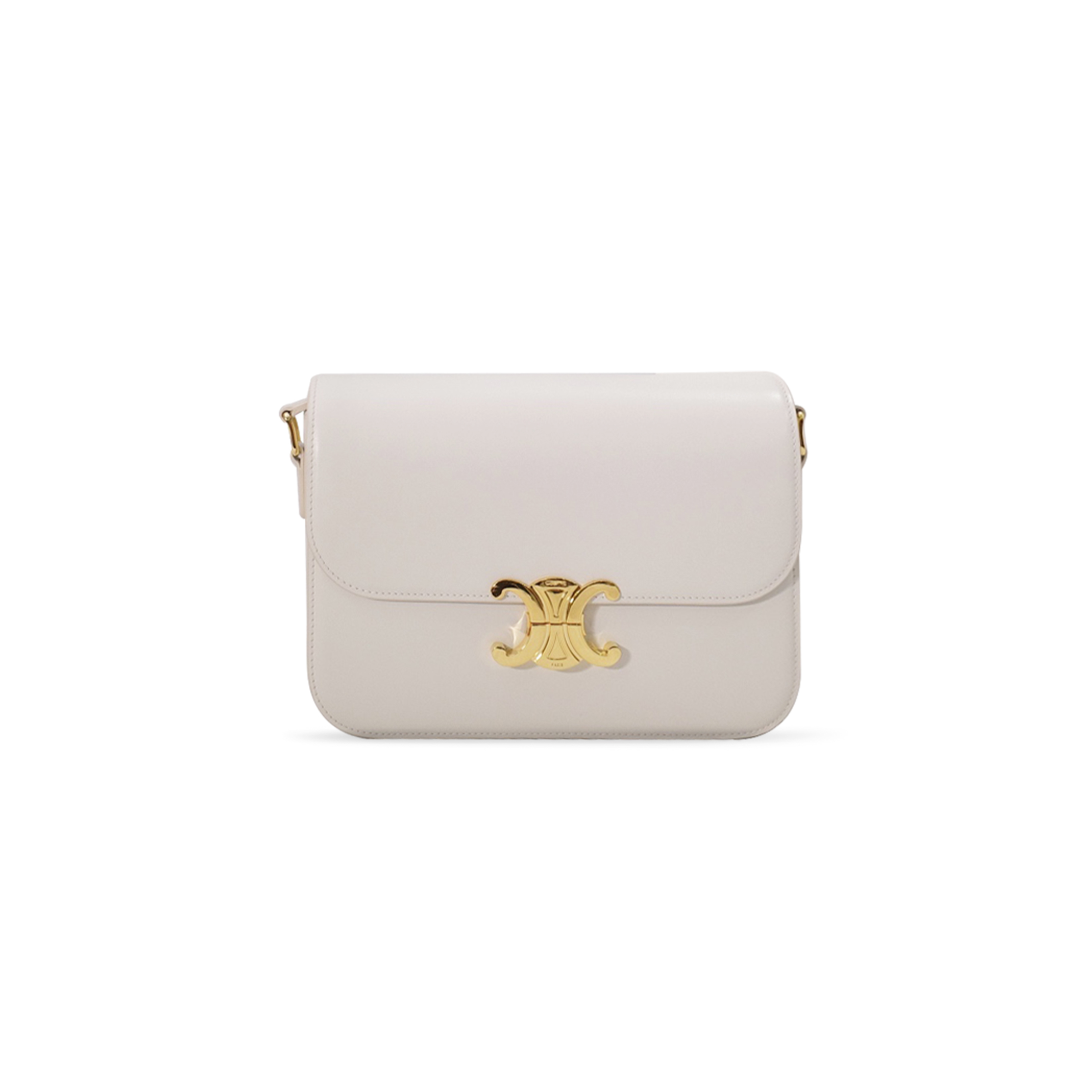 CELIN MEDIUM TEEN TRIOMPHE BAG IN BOX LEATHER AND SHEEPSKIN 187363BF4.07DF (22.5*16.5*7.5cm)